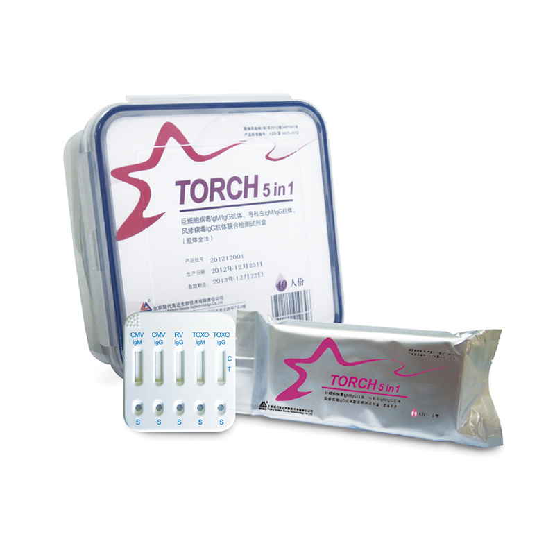 巨細(xì)胞病毒IgM/IgG抗體、弓形蟲(chóng)IgM/IgG抗體、風(fēng)疹病毒IgG抗體聯(lián)合檢測(cè)試劑盒（膠體金法）