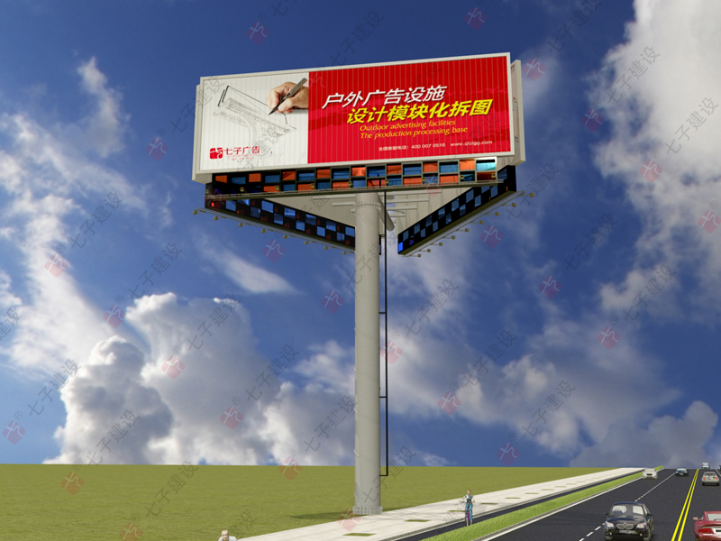 三面造型廣告牌