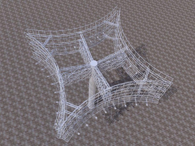 桁架結(jié)構(gòu)四面弧形廣告牌