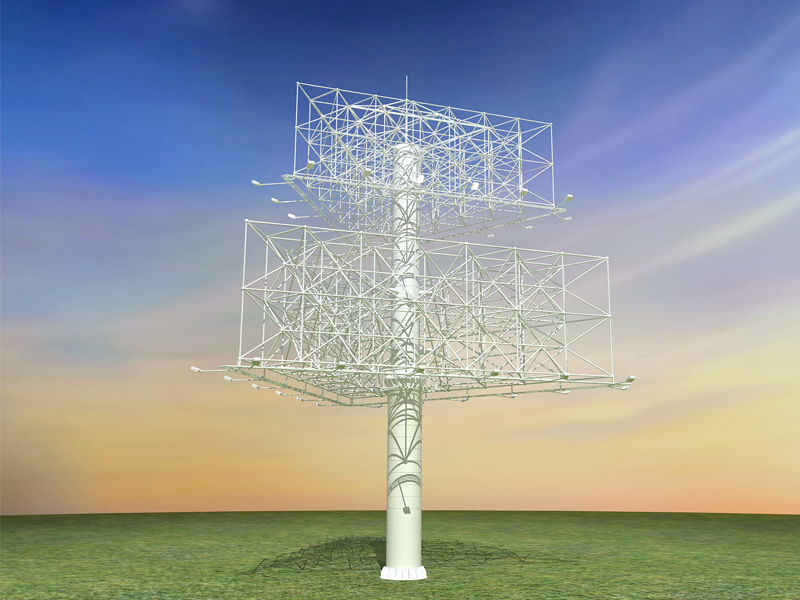 雙層網(wǎng)架組裝結(jié)構(gòu)三面大型廣告牌