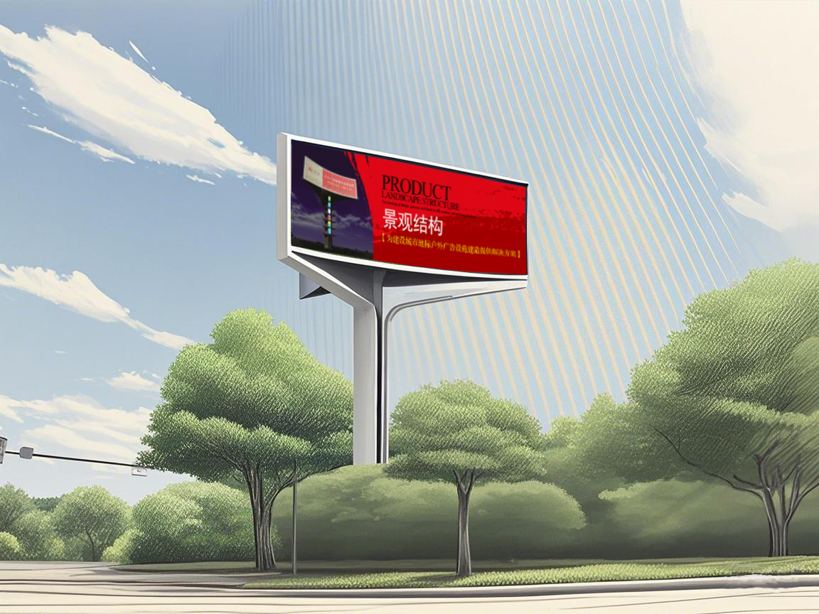 景觀高立柱三面廣告牌