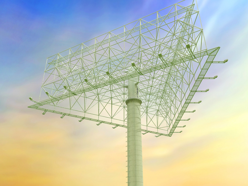 網(wǎng)架組裝結(jié)構(gòu)獨(dú)立柱三面廣告牌