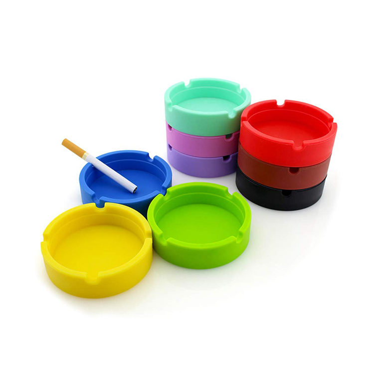 Soft Unbreakable Heat Resistant Round Shape Silicone Cigarette Ashtray