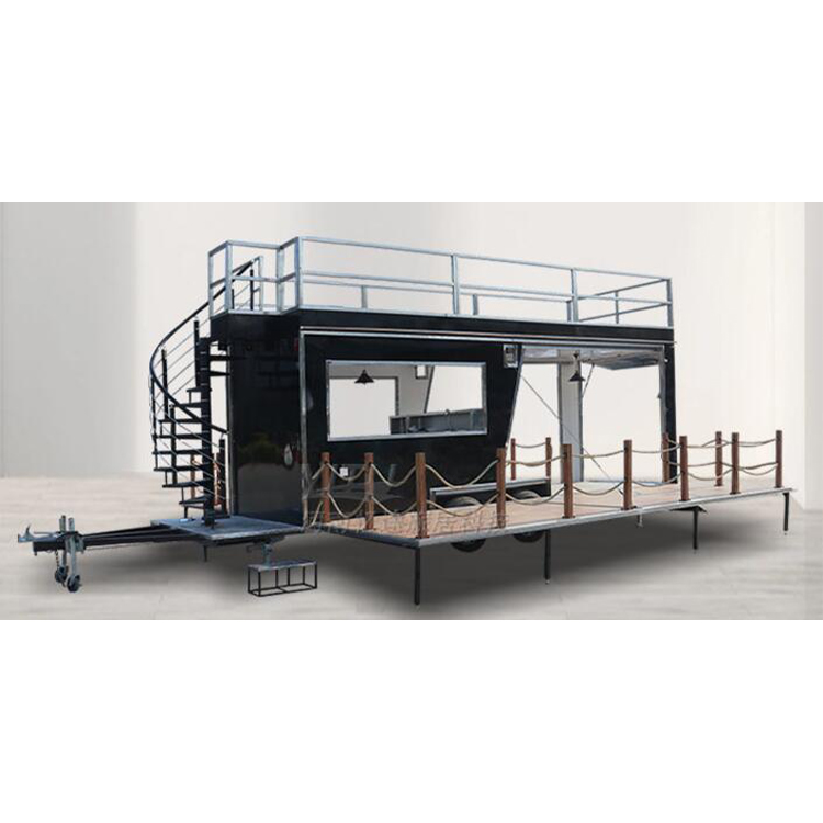Fast Food Trailer All Purpose Street Restaurant Bar Double Decker Mobile Food Truck For Sale With Kitchen