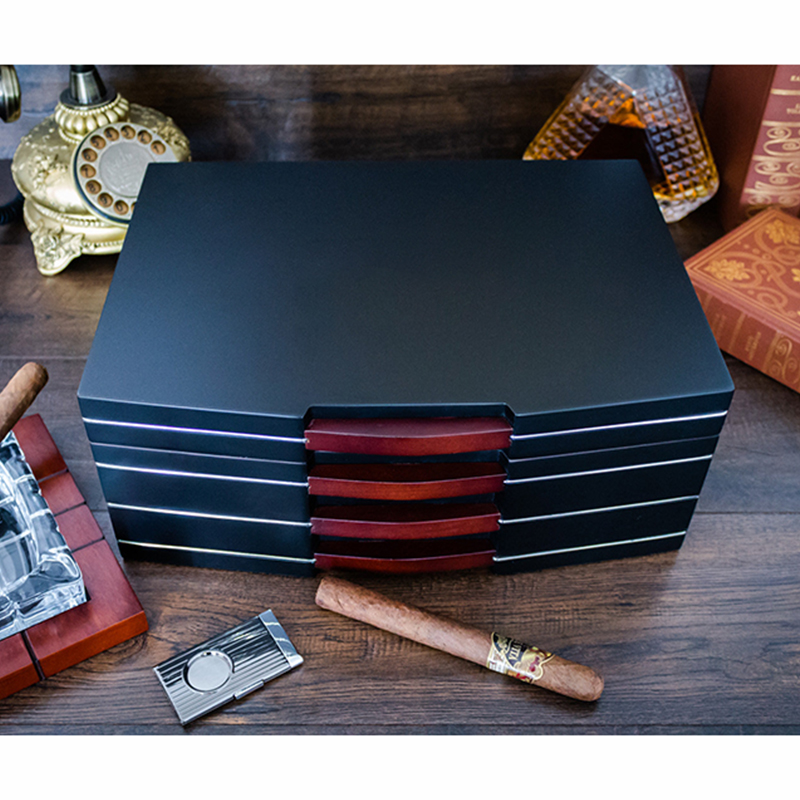 Desktop Humidor Cabinet with Hygrometer Humidifier