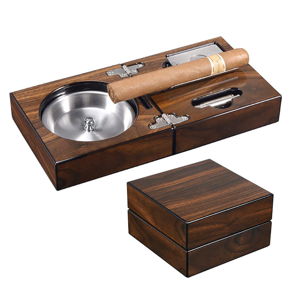 Travel Cigar Ashtray Set with Cigar Cutter