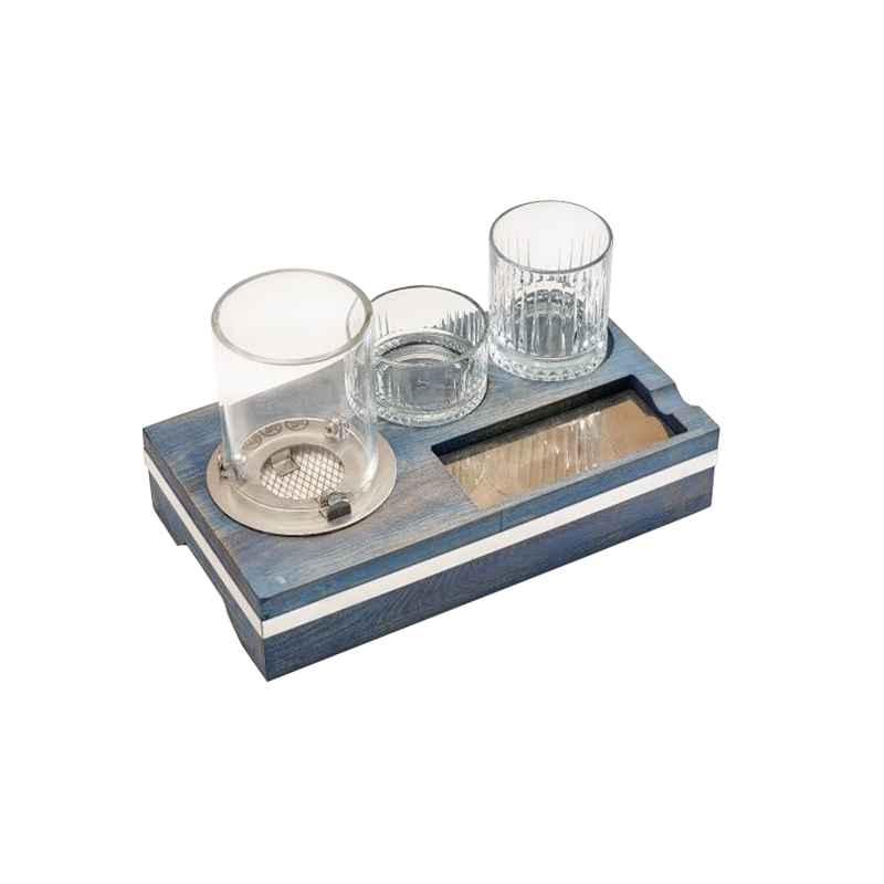 Cigar Holder With Fireplace Cigar Ashtray Wood Alcohol Holder Handmade Alcohol Cigar Tray