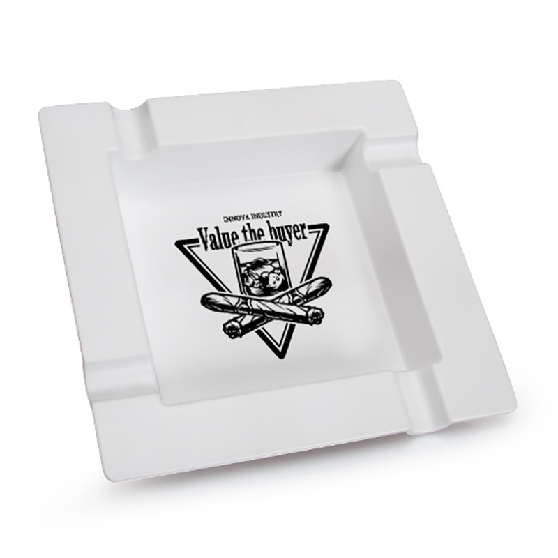 White Plastic Cigar Ashtray