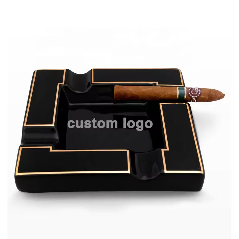 Luxury Ceramic Large Diameter Cigar Slot Cigar Ashtray Smoking Accessories
