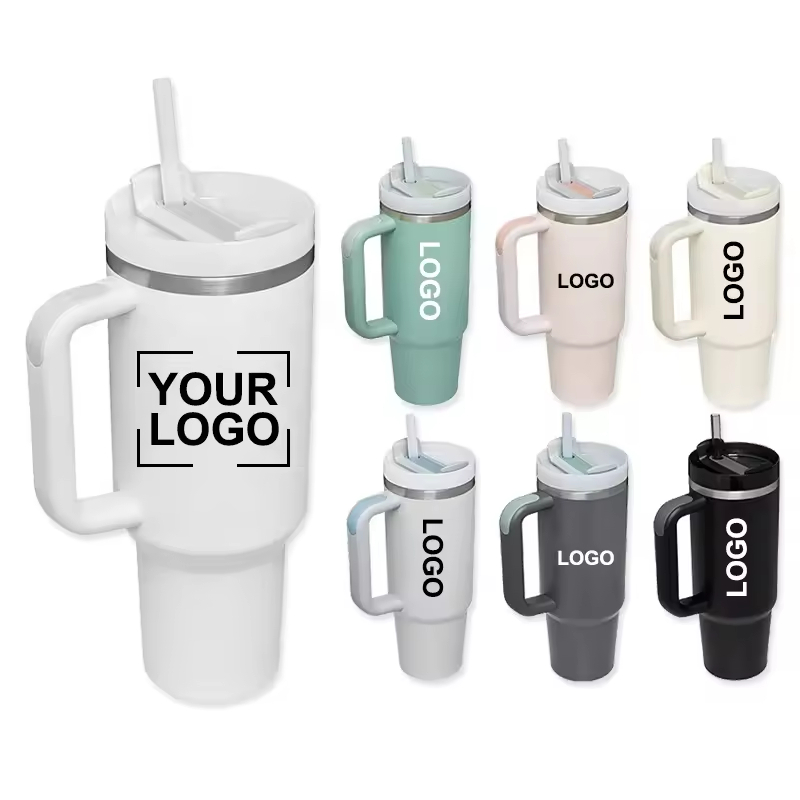 Water Bottles Stainless Steel Double Wall Vacuum Travel Coffee Mug/Cup Thermos 30/40oz Tumbler With Handle