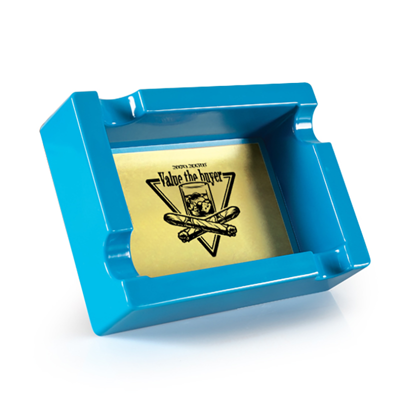 Square Plastic Cigar Ashtray for 4 cigars