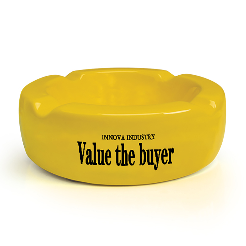 Round Ceramic Cigar Ashtray for 4 cigars