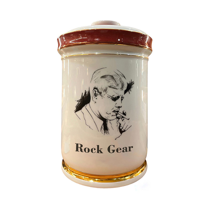 Porcelain Cigar bar Box Humidor Container Gift Custom logo Luxury Ceramic Cigar Jar