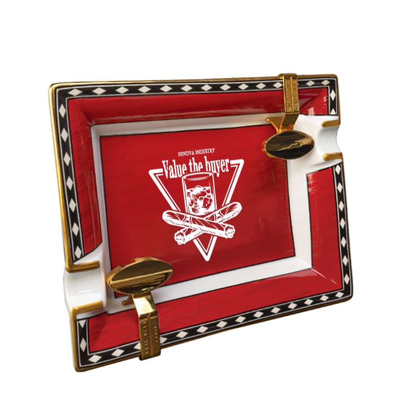 Ceramic Cigar Ashtray for 2 cigars