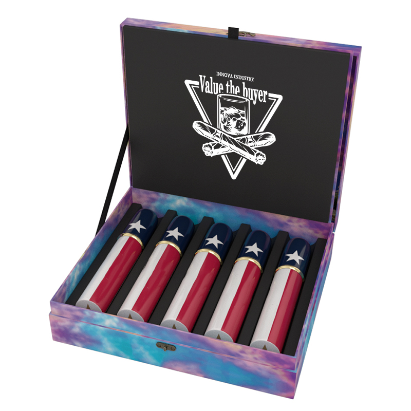High Quality Cigar Packaging Humidor Paper Humidor Cigar Display Box Storage for 5 Cigars