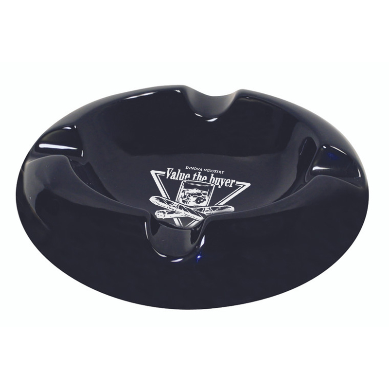 Round Black Cigar Ashtray