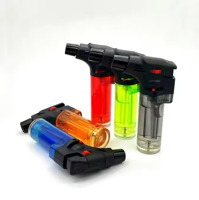 Cheaper Customize Available Refillable Butane Windproof Cigarette Cooking Jet Slant Torch Cigar Lighter