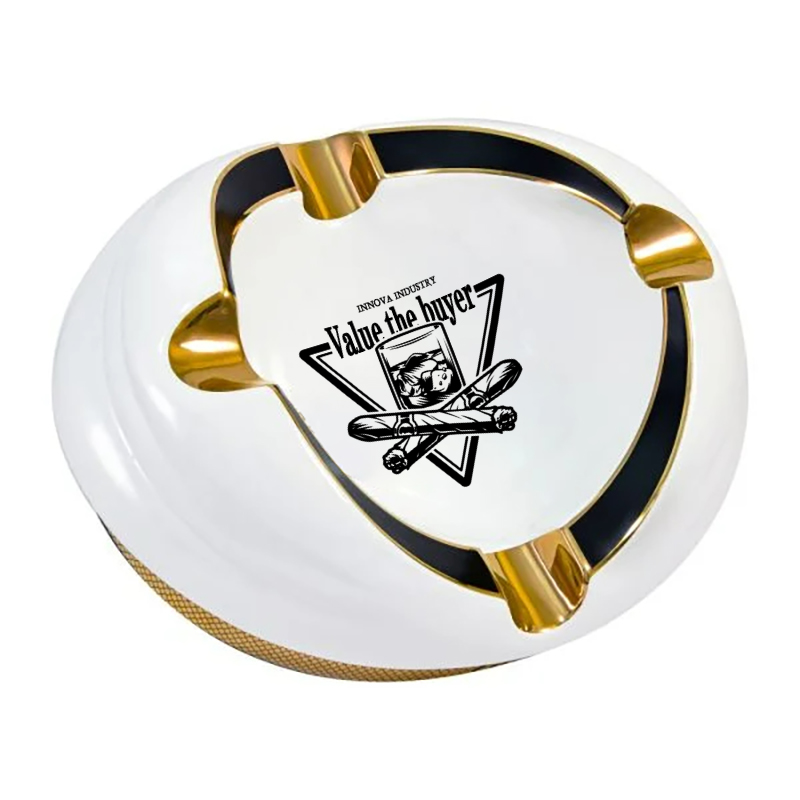 White Ceramic Cigar Ashtray