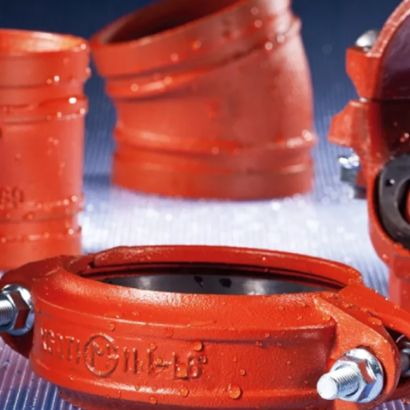 Red grooved pipe fittings