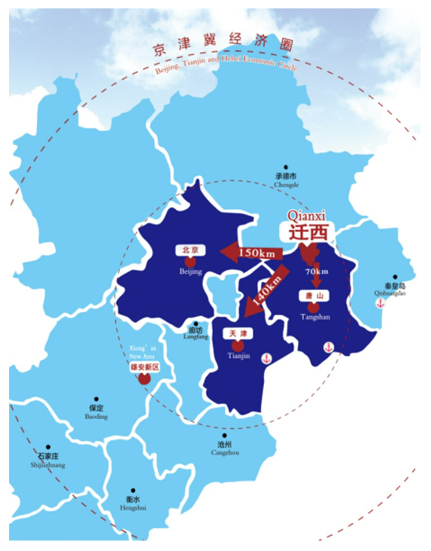 区位优势
位于河北省会石家庄北部,与北京、天津、天津保税区和曹妃甸港口1-2小时高速公路和高速铁路经济圈,位于中国南北东西方流通大通道。
体现了三省市“一盘棋”的思想,突出河北省“全国现代商贸物流重要基地、产业转型升级试验区、新型城镇化与城乡统筹示范区、京津冀生态环境支撑区”的功能互补优势。
地处河北省中南部,环渤海湾经济区。是我国东中西三大经济带的接合部,在全国经济发展格局中发挥着“承东启西、贯通南北”的重要作用。
功能优势
现代化的保税物流中心、加工制造产业园,进出口产品供应链第三方物流聚集中心和总部基地。
全方位的仓储设施设备、加工场地基础设备、运输及装卸工具和便利交通服务,打造最低物流作业成本和最高物流服务效率。
全国领先的风、光和电子电配件供应基、基础化工原料大宗农产品货物配套供应基地。
集保税监管、信息发布和查询、票据报送、货物跟踪 、物流调度、保险、结算、GPS监控信息服务系统等多种业务功能为一体的数字化物流信息支持系统。