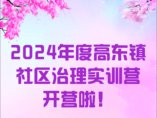 【社区赋能】2024高东镇社区治理实训营正式开启啦！