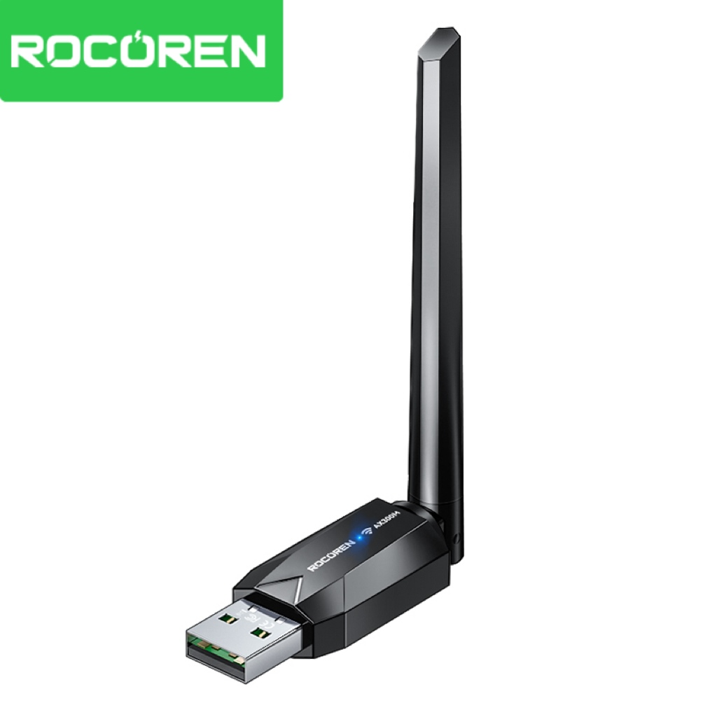 Rocoren Speed Series External Antenna USB Wifi 6 Receiver Wireless Network Card AX300M Black