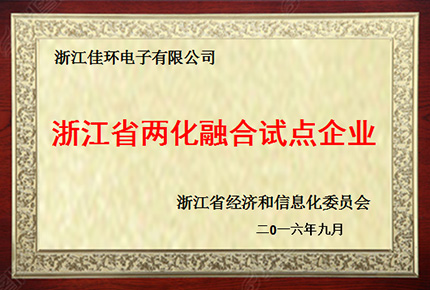 浙江省兩化融合試點企業(yè)