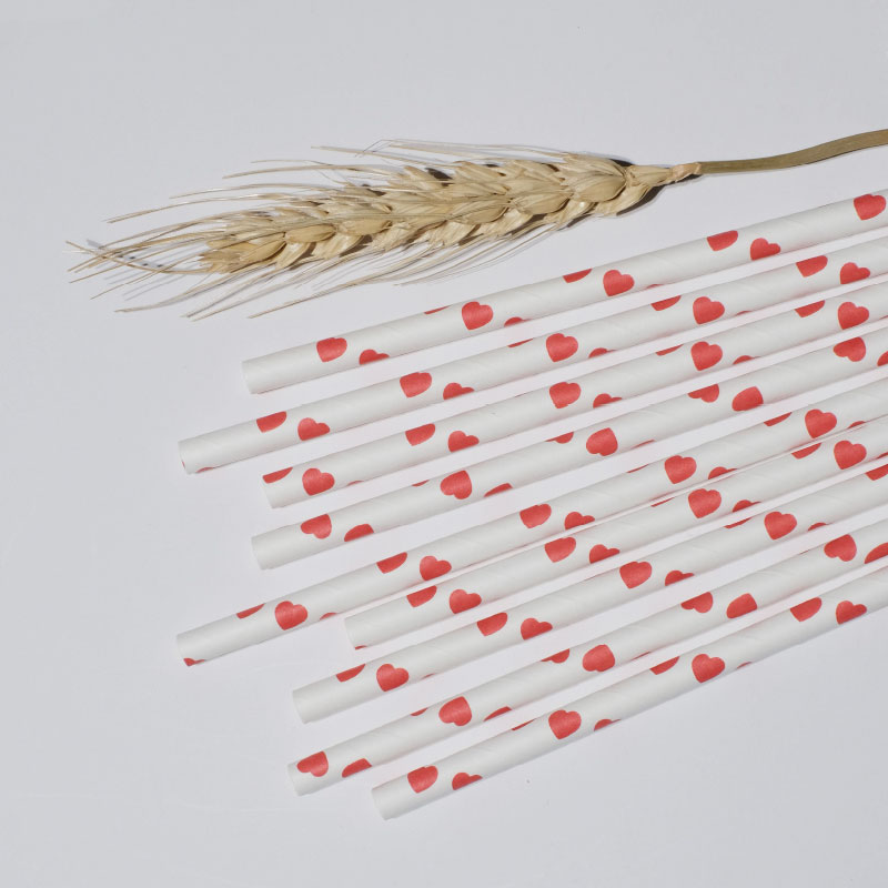 Heart-shaped paper straws