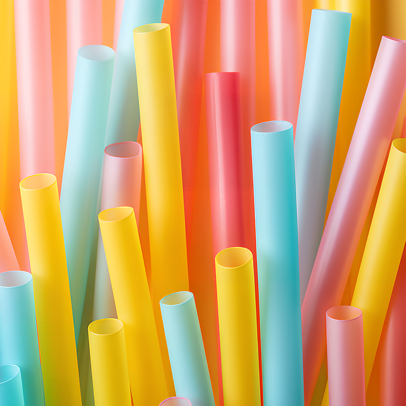 Bamboo fiber (color) degradable straw