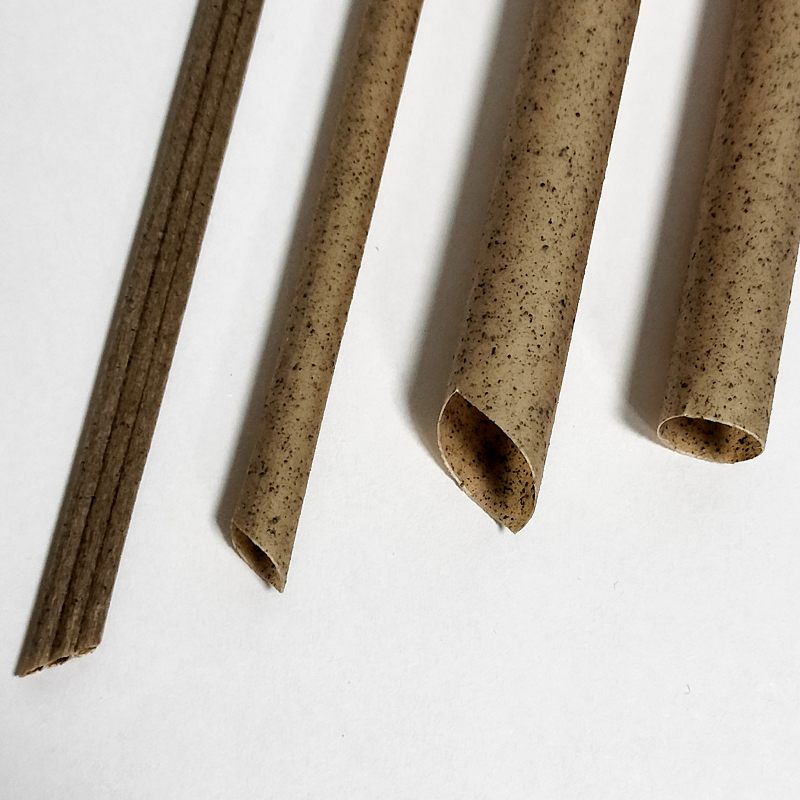 Coffee grounds degradable straws