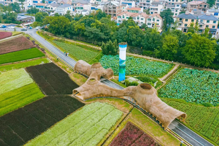 竹建筑项目 原竹建筑 花海竹廊 竹境设计施工一体化