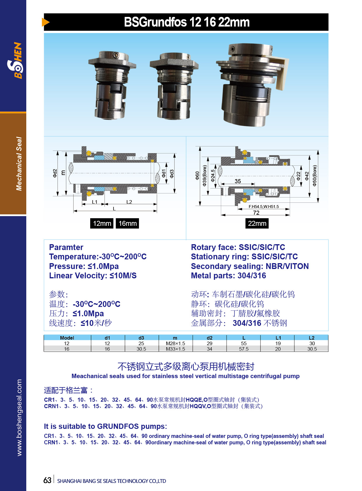 BSGrundfos 12 16 22mm