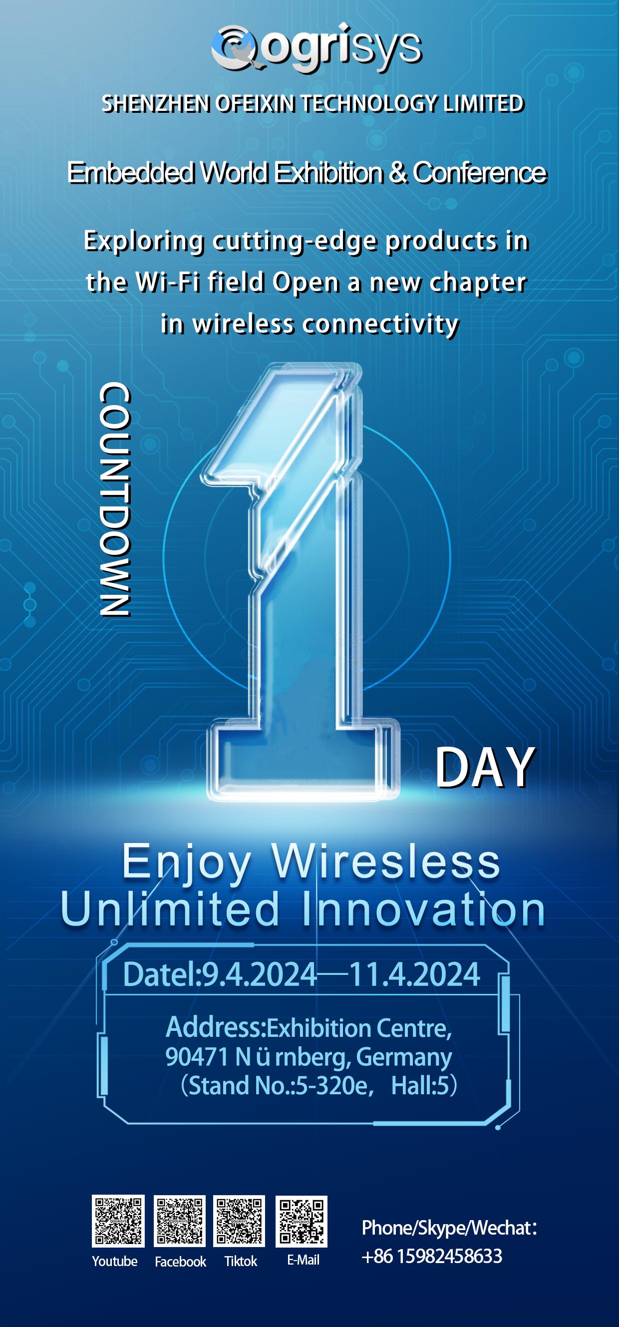 2024 Embedded World Exhibition countdown to 1 days!