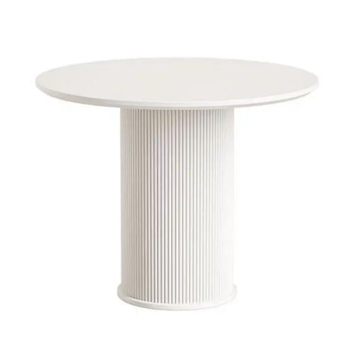European light luxury white round marble top texture base dining table DT-F123