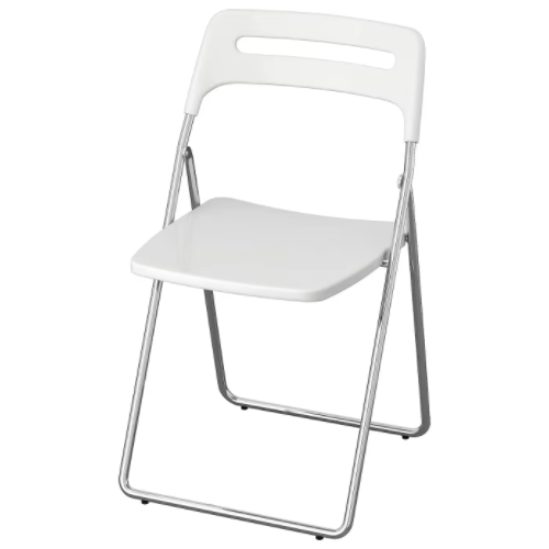 Heavy Duty White PP Plastic Folding Chair with Chrome Metal Legs for Events Party Wedding Outdoor Indoor OC-F015