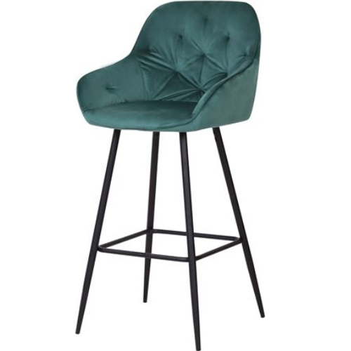 Luxury nordic modern velvet high bar stools chairs for kitchen BS-402