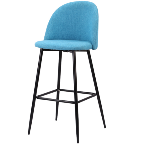 Bar Stool Kitchen Modern Velvet Cafe Counter Stool Metal Legs Bar Chair BS-267