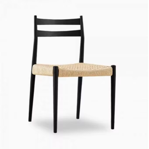 Modern Design Furniture Restaurant Wood Black Teak Cafe Hotel Solid Wood Commercial dining Chair