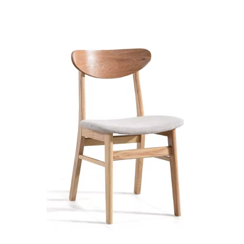 Wholesale Nordic Modern Restaurant All Solid Wood Cloth Art Soft Bag Butterfly Coffee Dining Chair