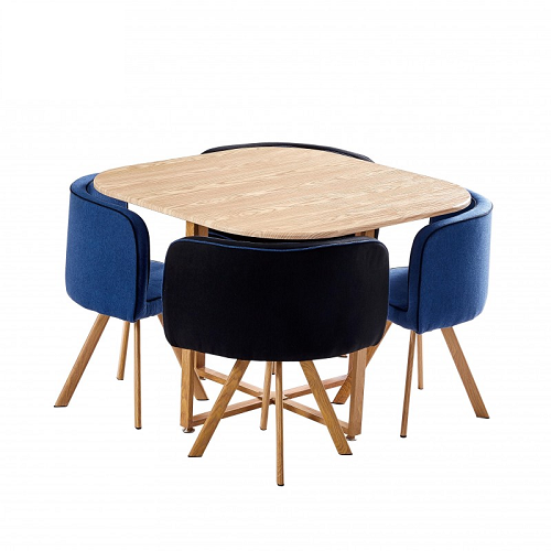 Nordic Modern Space Saving Dining Set Rectangular 4 Chair Restaurant Sets Dining Table DT-801 and chair DC-801