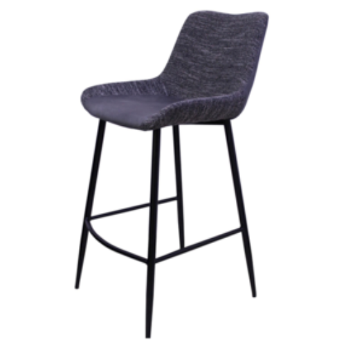 steel frame backrest velvet fabric patch upholstered antique luxury bar stools BS-150HS