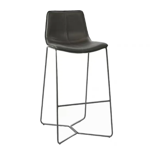 Iron High Bar Stool Coffee Shop Bar Room leather fabric Black Iron Leg High Bar Chair BS-271