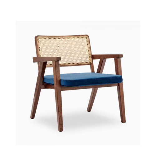 Hot Sale Custom Luxury Cane Wood Living Room Retro Solid Wood Rattan Dining Kitchen Restaurant Armchair