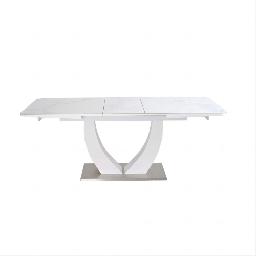 Small household rectangular rock plate table can be extended modern simple white dining room table DT-F024