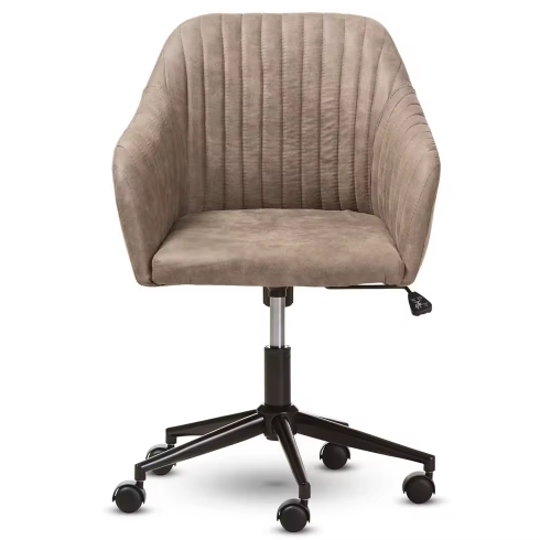 Office Desk Chair with Mid-Height Padded Back and Armrest in Velvet Fabric Upholstery, 360 Degree Swivel Seat with Height OC-H003