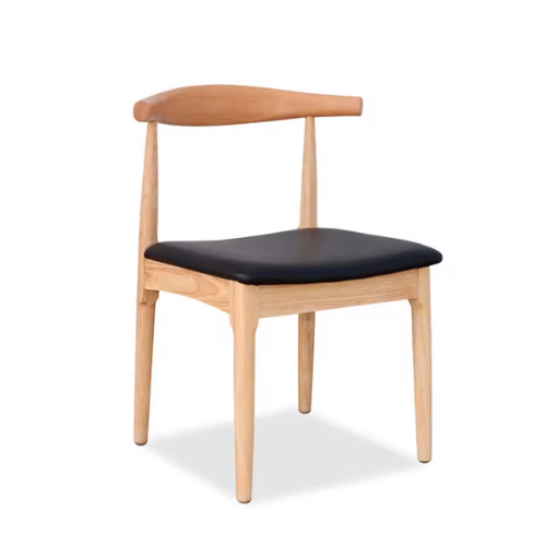 Furniture Kitchen Patio Cafe Restaurant Hotel Cafe Restaurant Soft PU Leather Upholstered Wooden Coffee Dining Elbow Chair