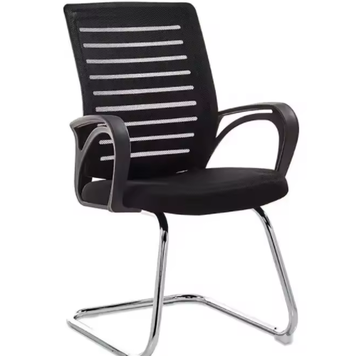 China modern office furniture supplies no wheel full mesh cover bow metal frame executive meeting room chair with armrestOC-9032B