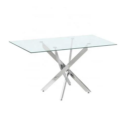 Glass Dinning Table with Metal Base for 6 to 8 People DT-132S