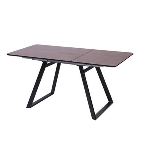 Loft-style table with metal legs extends to a rectangular dining table DT-F032
