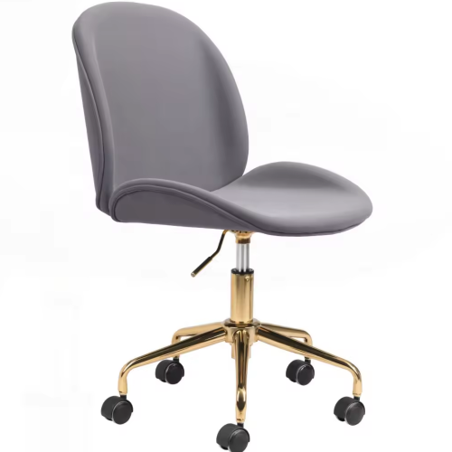 Velvet Modern Ergonomic Home Office Chair with Golden Metal Base Mid Back for office chair OC-H029